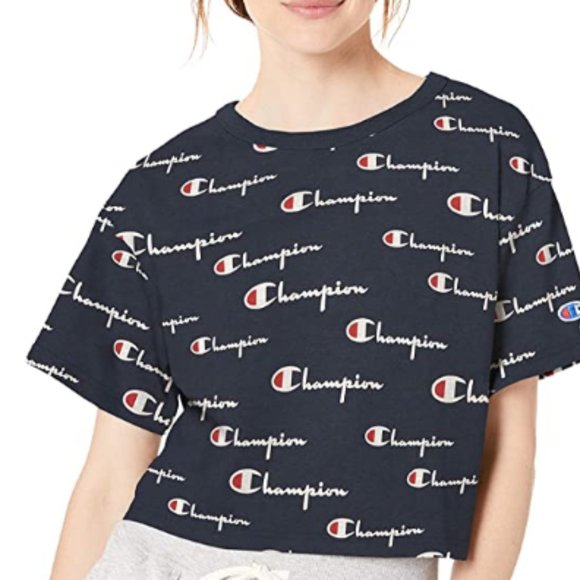 Heritage Cropped TEE-Multi Scale Script AOP - Picture 1 of 3